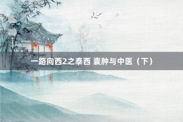 一路向西2之泰西 囊肿与中医(下)
