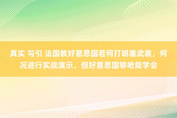 真实 勾引 法国教好意思国若何打胡塞武装，何况进行实战演示，但好意思国够呛能学会